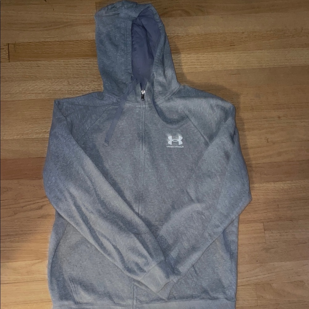 Under Armour Gray Zip Up Sweater Performance Material